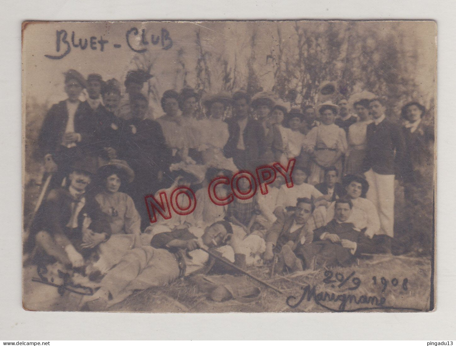 Marignane Le Bluet Club 20 Septembre 1908 - Identified Persons