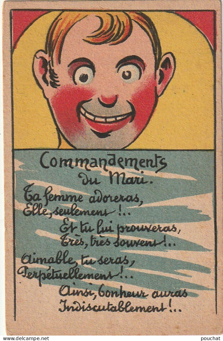 ZA 3- COMMANDEMENTS DU  MARI - " TA FEMME ADORERAS , ELLE , SEULEMENT  " - EDIT. M. L , PARIS - SERIE N° 677 - Humour