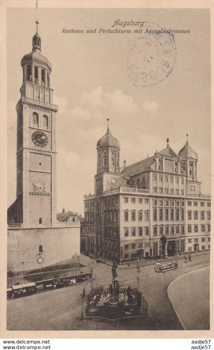 Deutschland Germany Augsburg Rathaus Etc. Tramway 1911 - Strassenbahnen