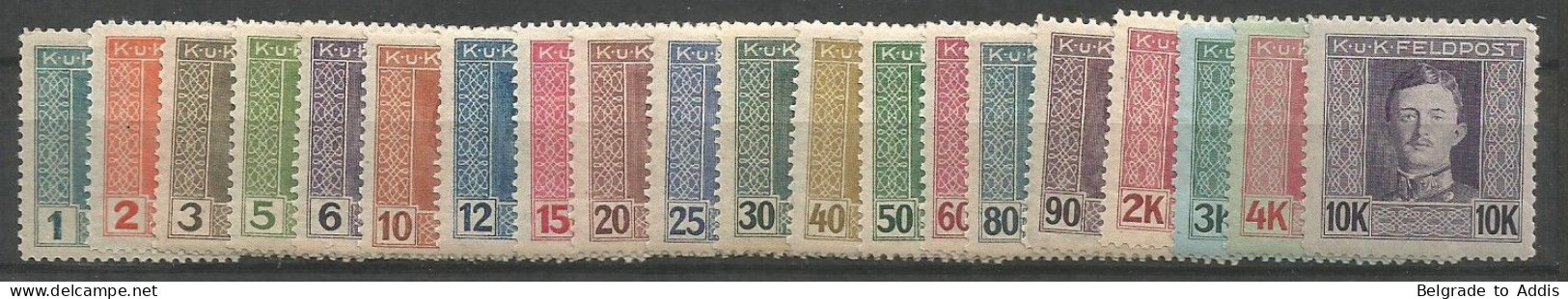 Austria K.u.K. Feldpost Hungary Mi.53/72 Complete Set MH / * 1917/18 - Nuovi