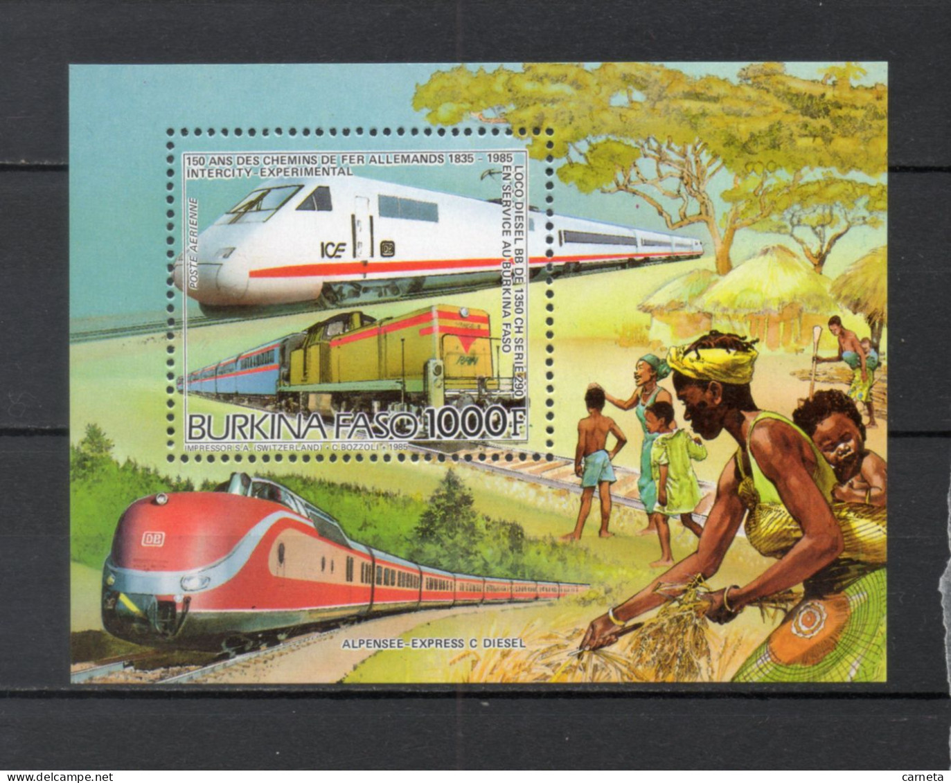 BURKINA FASO  BLOC  N° 33     NEUF SANS CHARNIERE  COTE  11.00€    TRAIN - Burkina Faso (1984-...)