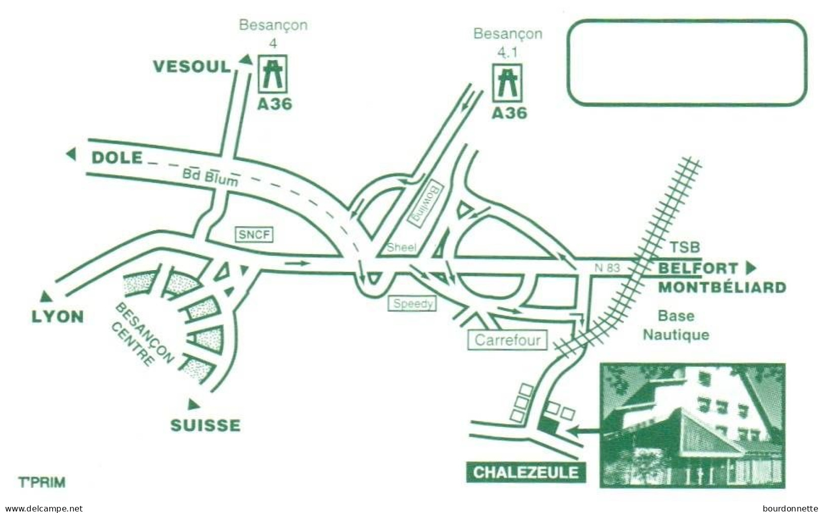 Carte De Visite -Doubs CHALEZEULE   -Restaurant LES 3 ILES - Visitekaartjes