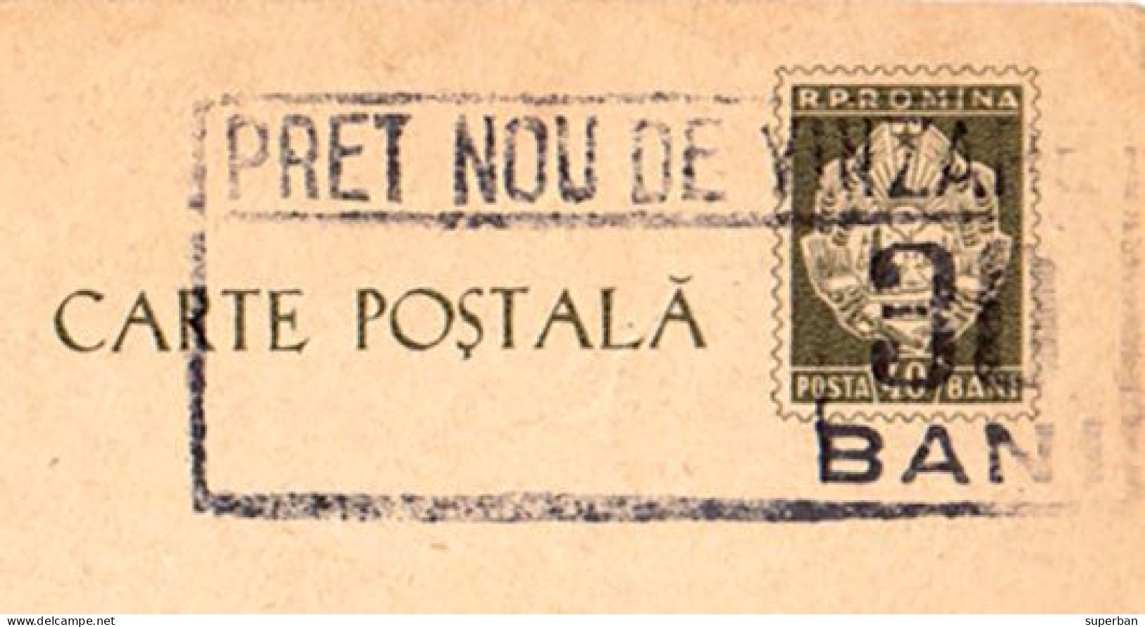 ROMANIA ~ 1961 - CARTE POSTALA Cu SUPRATIPAR : PRET NOU... : 30 BANI / 40 BANI - STATIONERY PICTURE POSTCARD (an671) - Enteros Postales