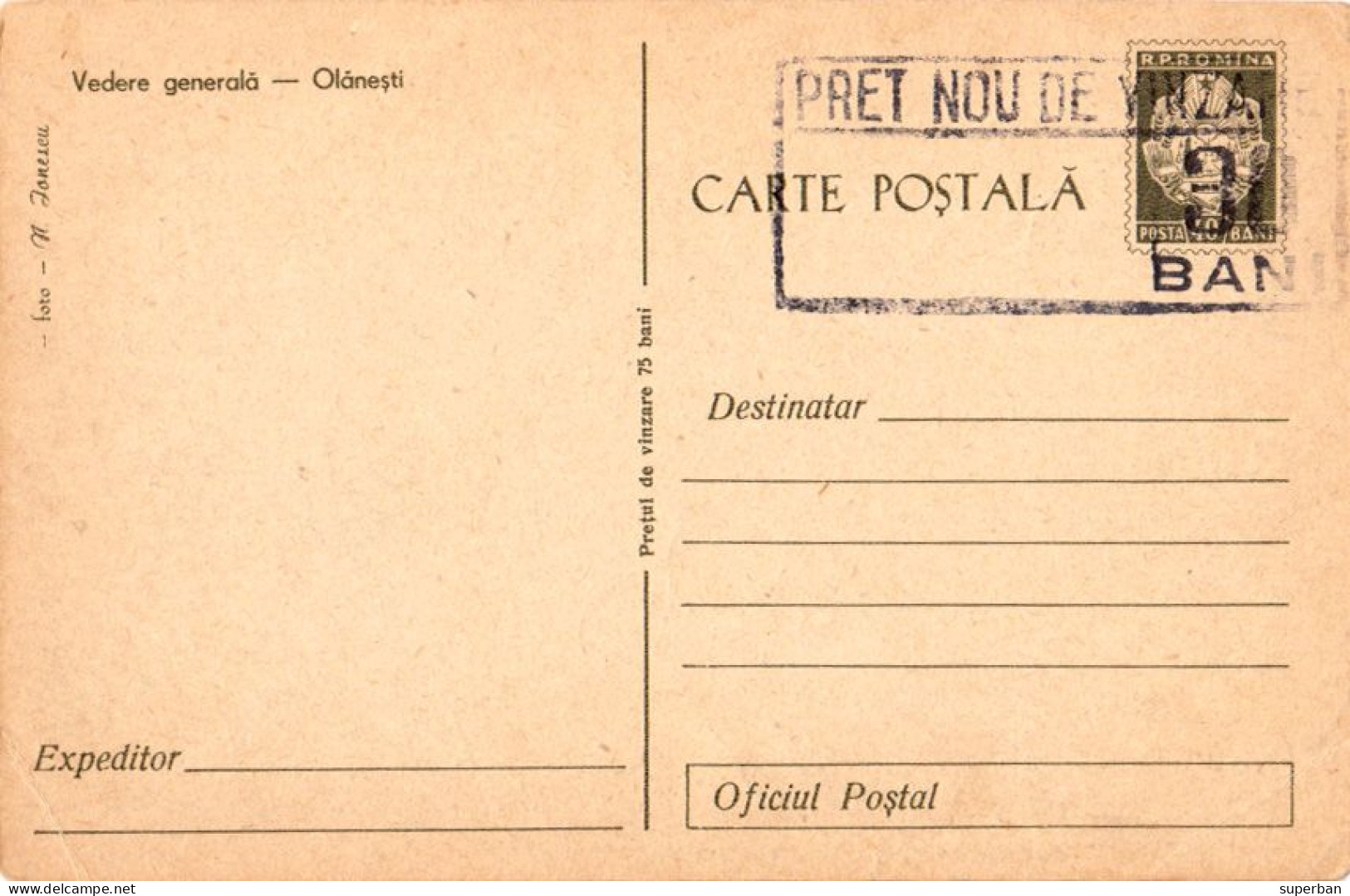ROMANIA ~ 1961 - CARTE POSTALA Cu SUPRATIPAR : PRET NOU... : 30 BANI / 40 BANI - STATIONERY PICTURE POSTCARD (an671) - Postal Stationery