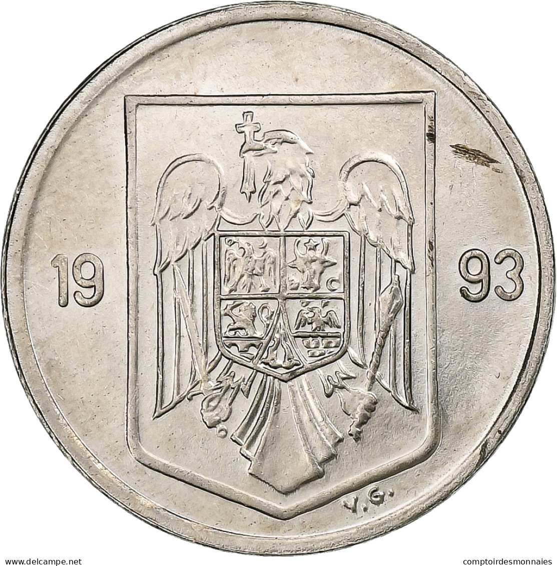 Roumanie, 5 Lei, 1993, Nickel Plaqué Acier, SUP, KM:114 - Rumania