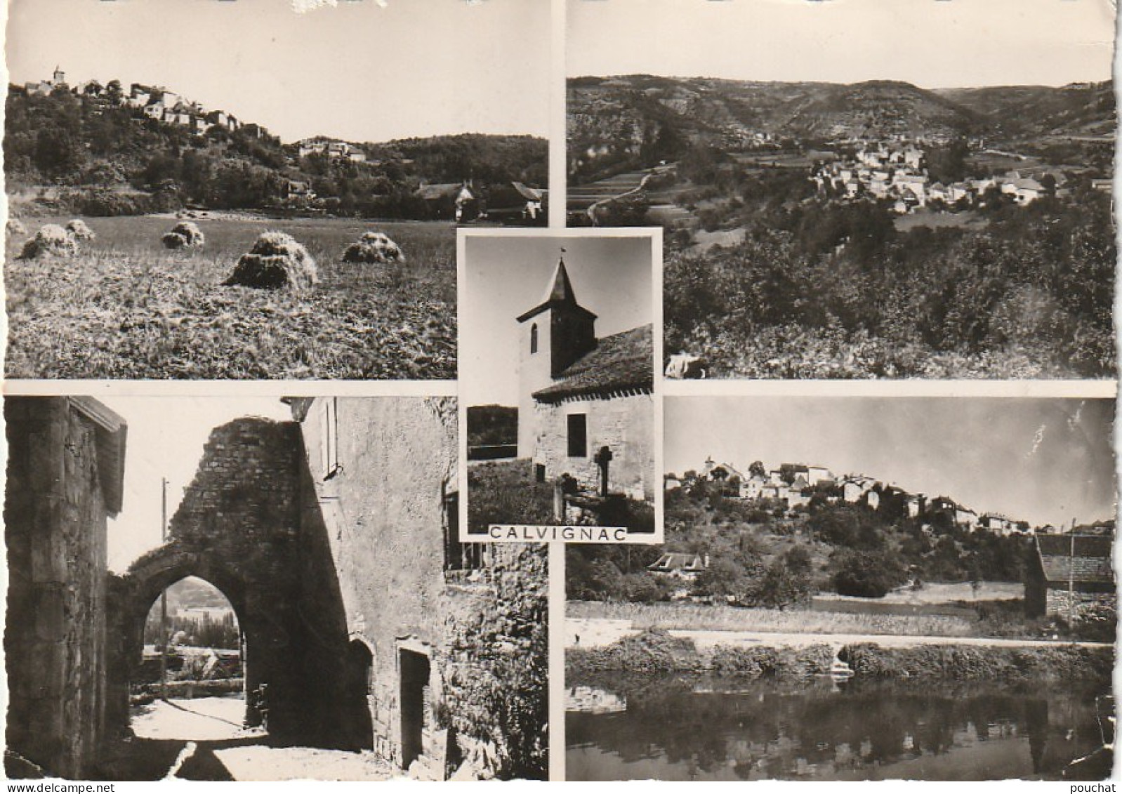 ZA 9-(46) CALVIGNAC - CARTE MULTIVUES : LE BOURG , VUE PANORAMIQUE , L' EGLISE , LE CHATEAU - 2 SCANS - Sonstige & Ohne Zuordnung