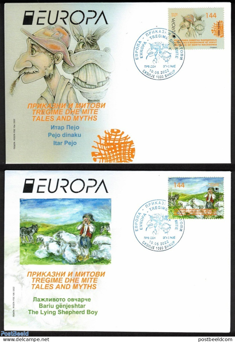 North Macedonia 2022 Europa, Myths & Legends 2v, Mint NH, History - Europa (cept) - Art - Fairytales - Contes, Fables & Légendes