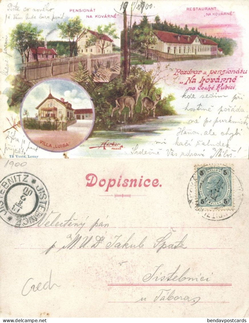 Czech, ČESKÁ KUBICE, Boarding House And Restaurant "Na Kovarne" (1900) Postcard - Tchéquie