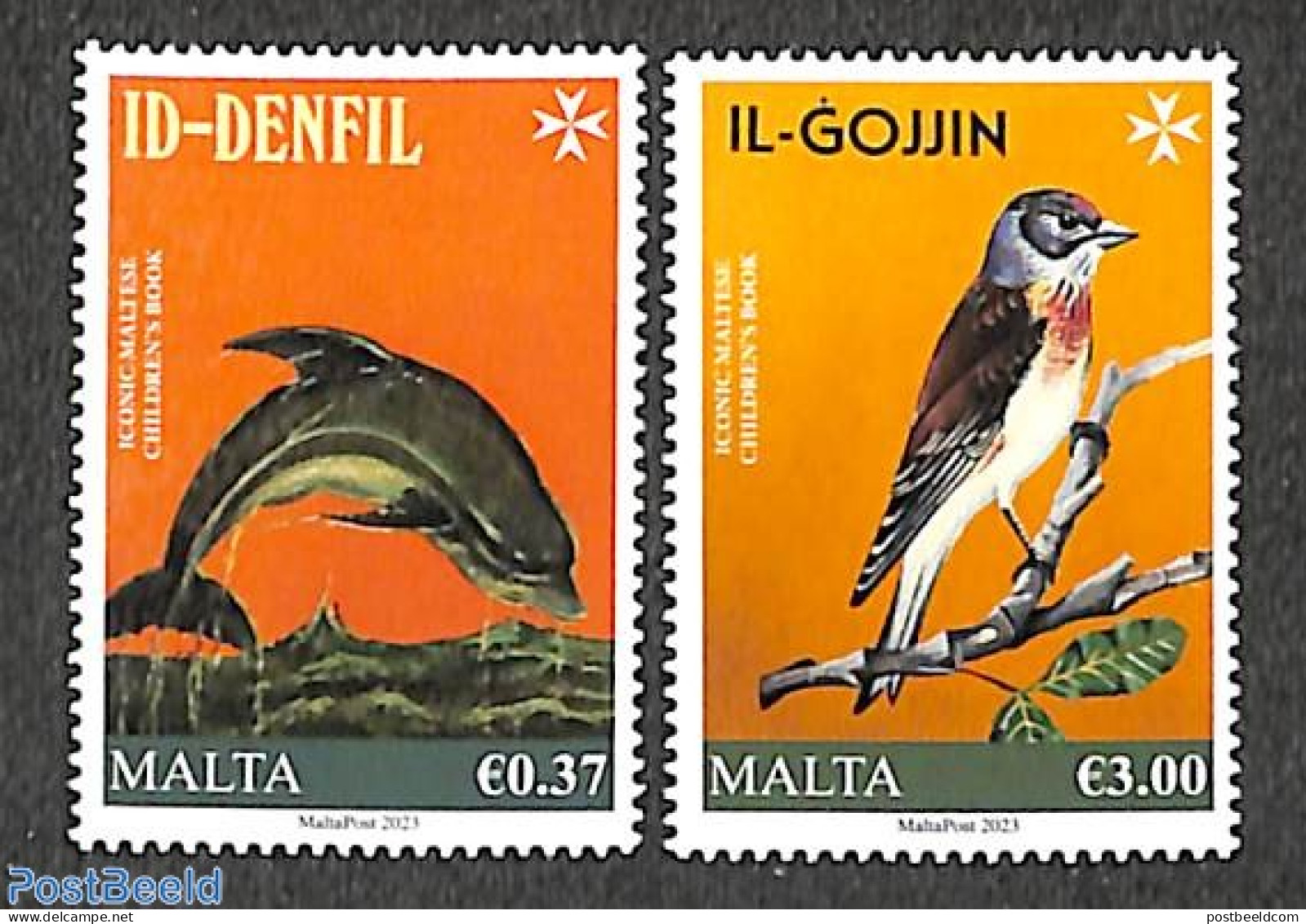 Malta 2023 Children's Books 2v, Mint NH, Nature - Birds - Sea Mammals - Art - Children's Books Illustrations - Malta