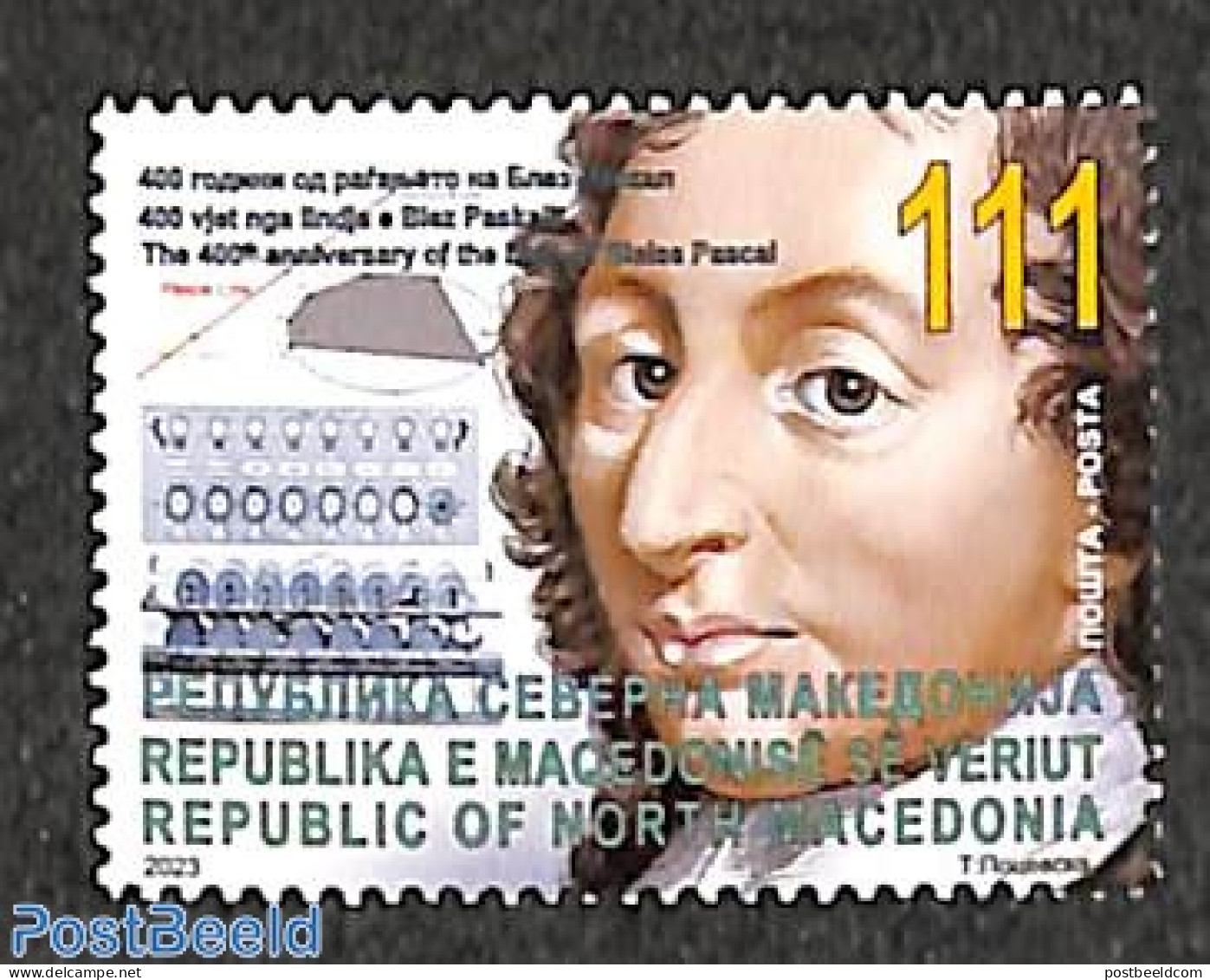 North Macedonia 2023 Blaise Pascal 1v, Mint NH, Science - Statistics - Zonder Classificatie