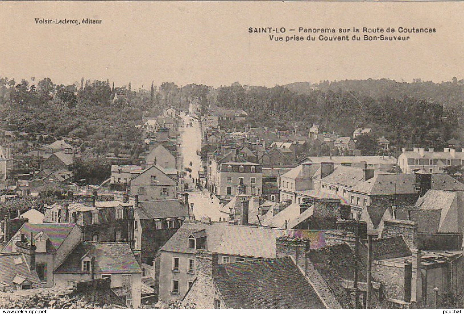 ZA 12-(50) SAINT LO - PANORAMA SUR LA ROUTE DE COUTANCES - VUE PRISE DU COUVENT DU BON SAUVEUR  - 2 SCANS - Saint Lo