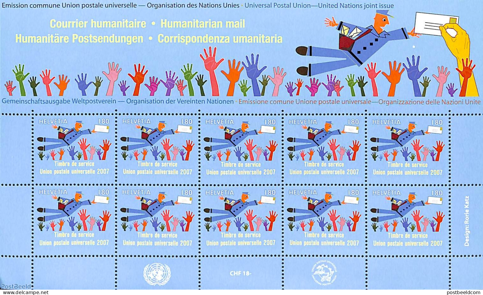 Switzerland 2007 Joint Issue UNO M/s, Mint NH, History - Various - United Nations - Joint Issues - Unused Stamps