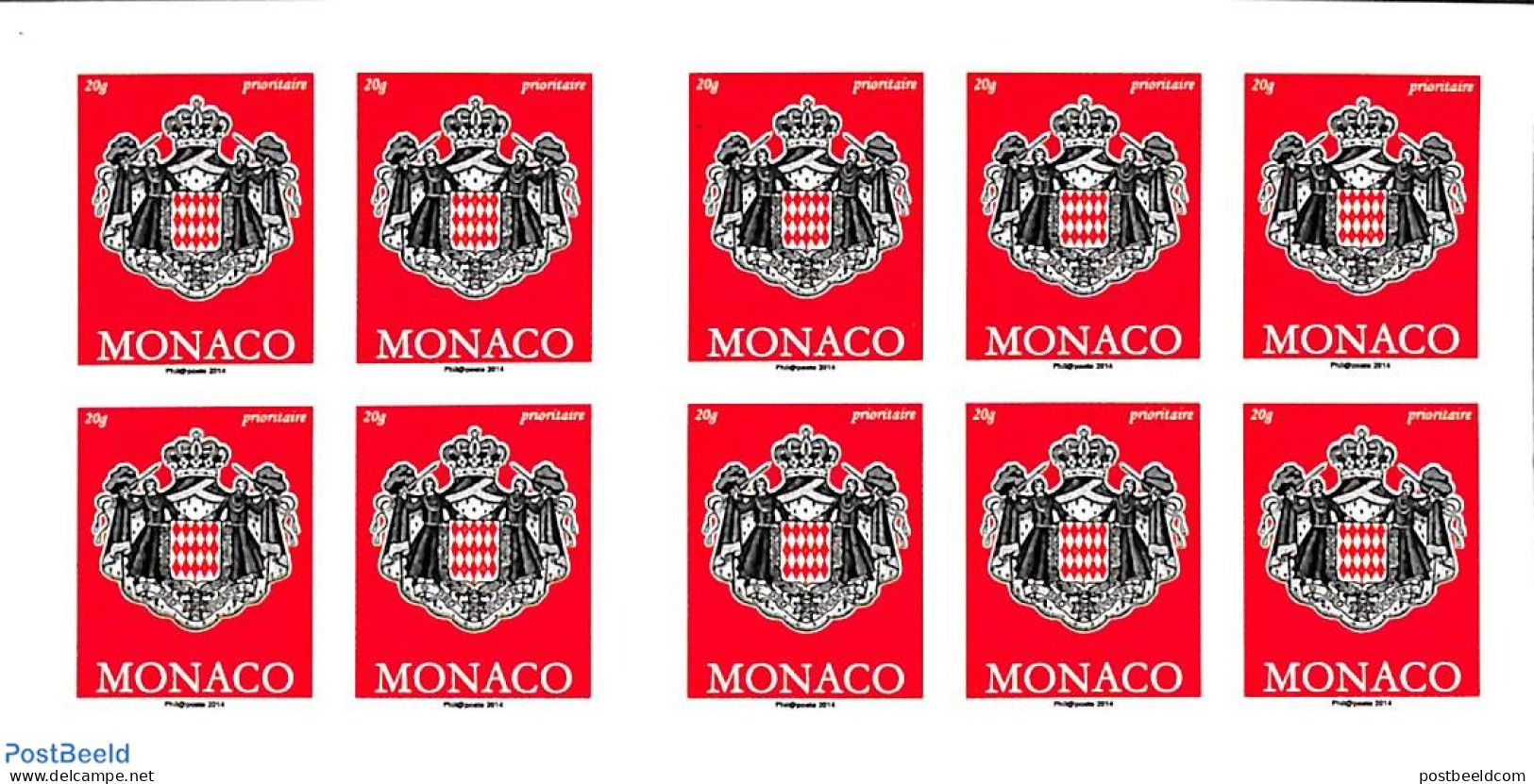Monaco 2014 Definitives Foil Booklet (with Year 2014), Mint NH, Stamp Booklets - Neufs