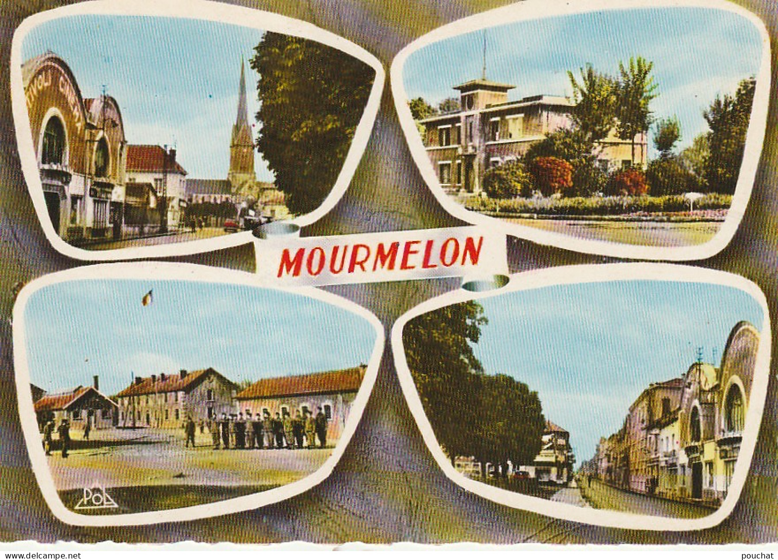 ZA 13-(51) MOURMELON LE GRAND - CARTE MULTIVUES COULEURS : PLACE CLEMENCEAU , UN QUARTIER DU CAMP , BUREAU DE LA PLACE . - Mourmelon Le Grand