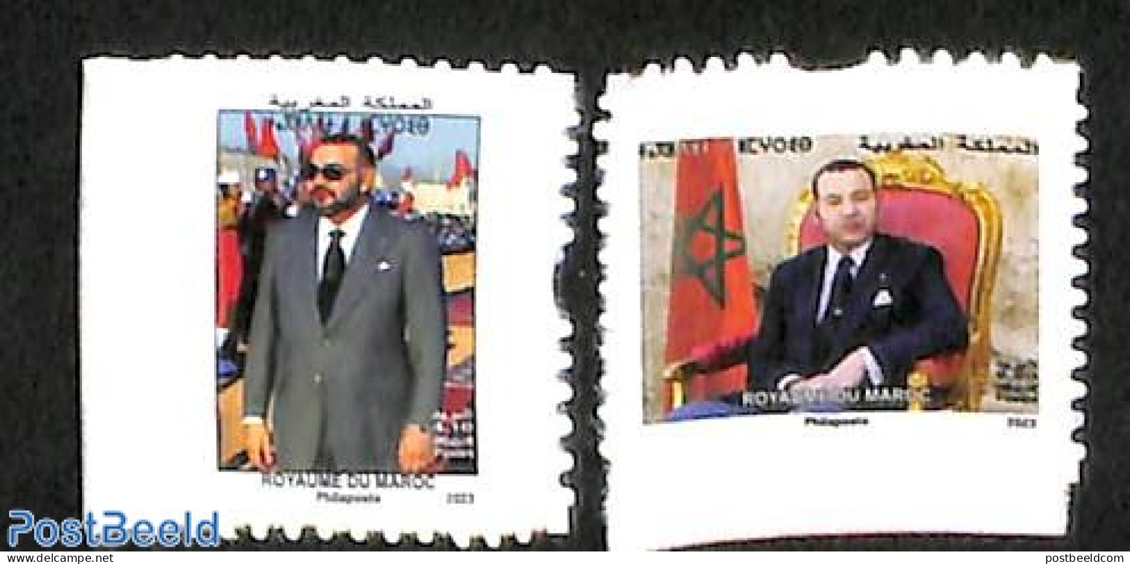 Morocco 2023 King 2v S-a (from Booklet), Mint NH, History - Kings & Queens (Royalty) - Koniklijke Families