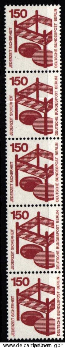 Berlin 411 R A Postfrisch Rollenmarke 5er Streifen Nr. 455 #KU469 - Altri & Non Classificati