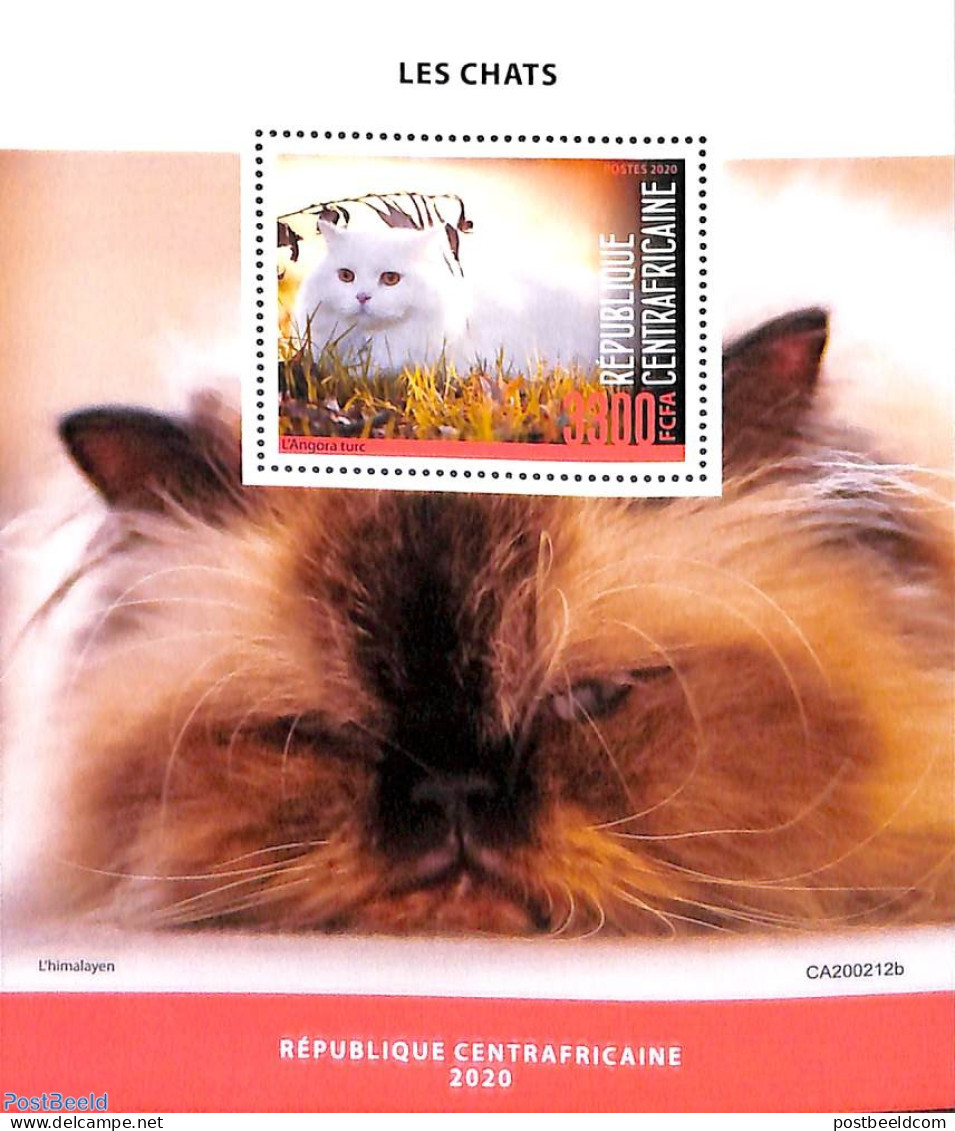 Central Africa 2020 Cats S/s, Mint NH, Nature - Cats - Centraal-Afrikaanse Republiek