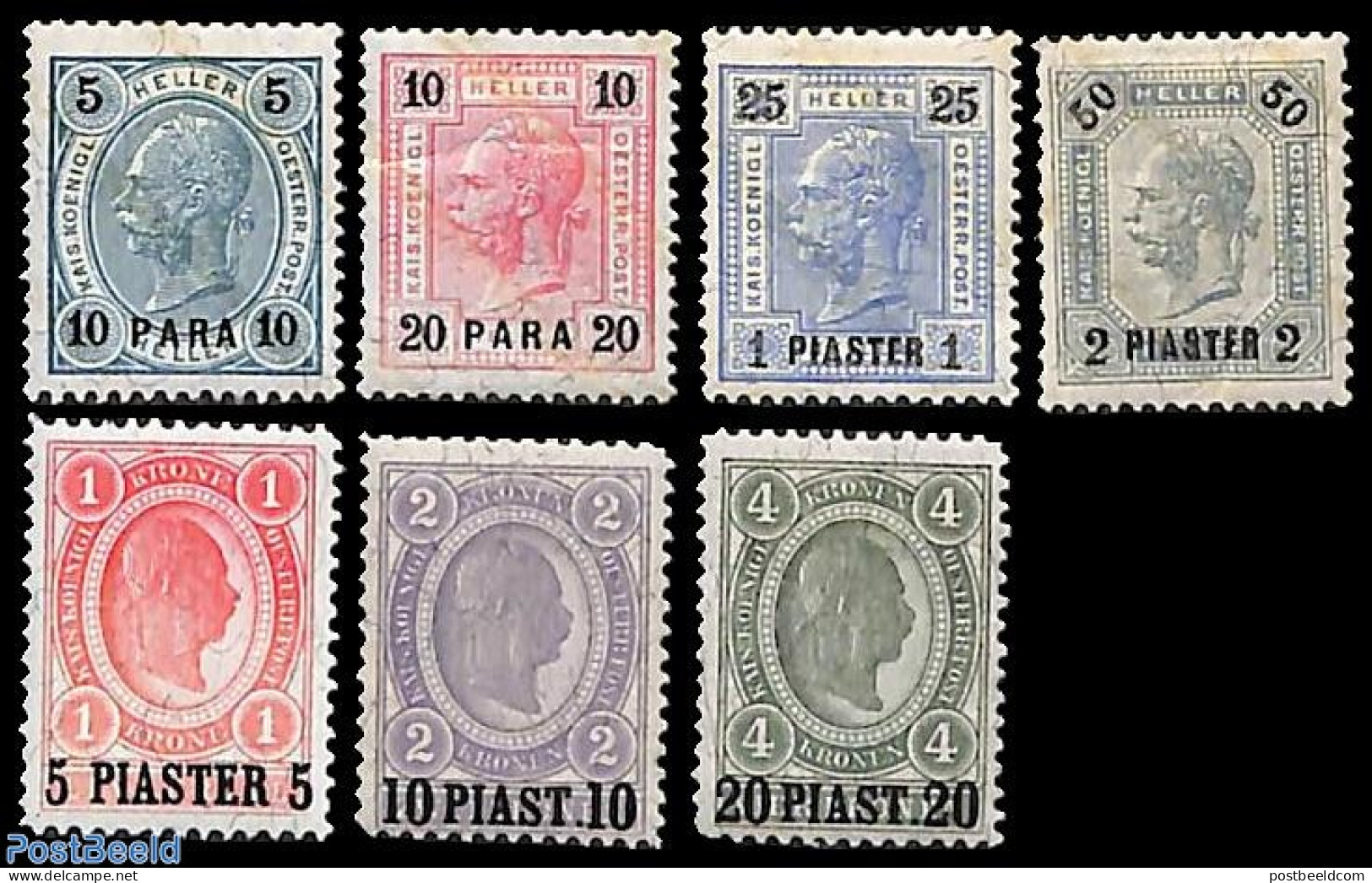 Austria 1900 Levant Post 7v, Unused (hinged) - Unused Stamps