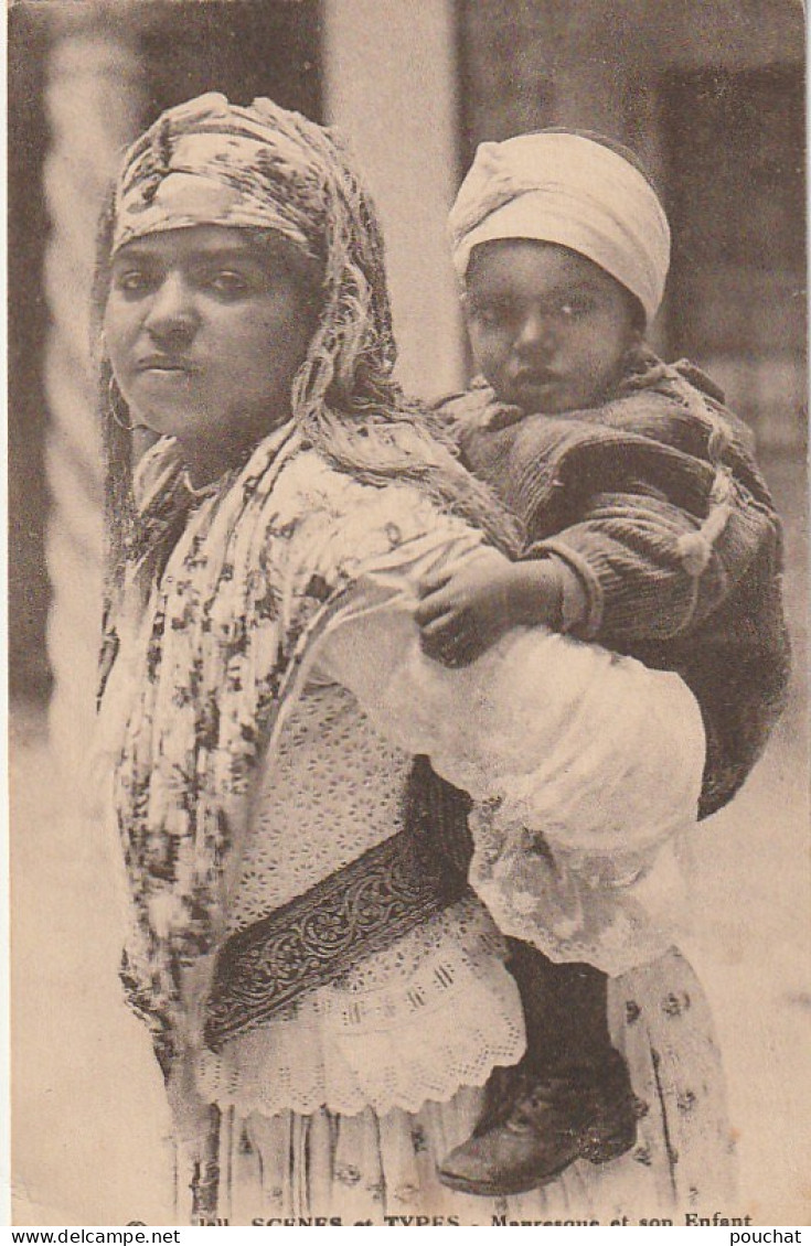 ZA 14- MAURESQUE ET SON ENFANT - CACHET DJEBEL KOUIF 1927 - 2 SCANS - África