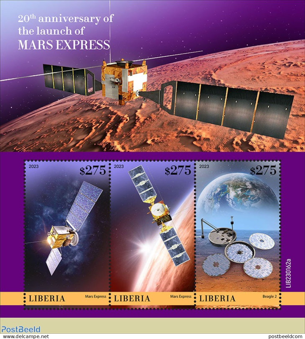 Liberia 2023 Mars Express, Mint NH, Transport - Space Exploration - Sonstige & Ohne Zuordnung