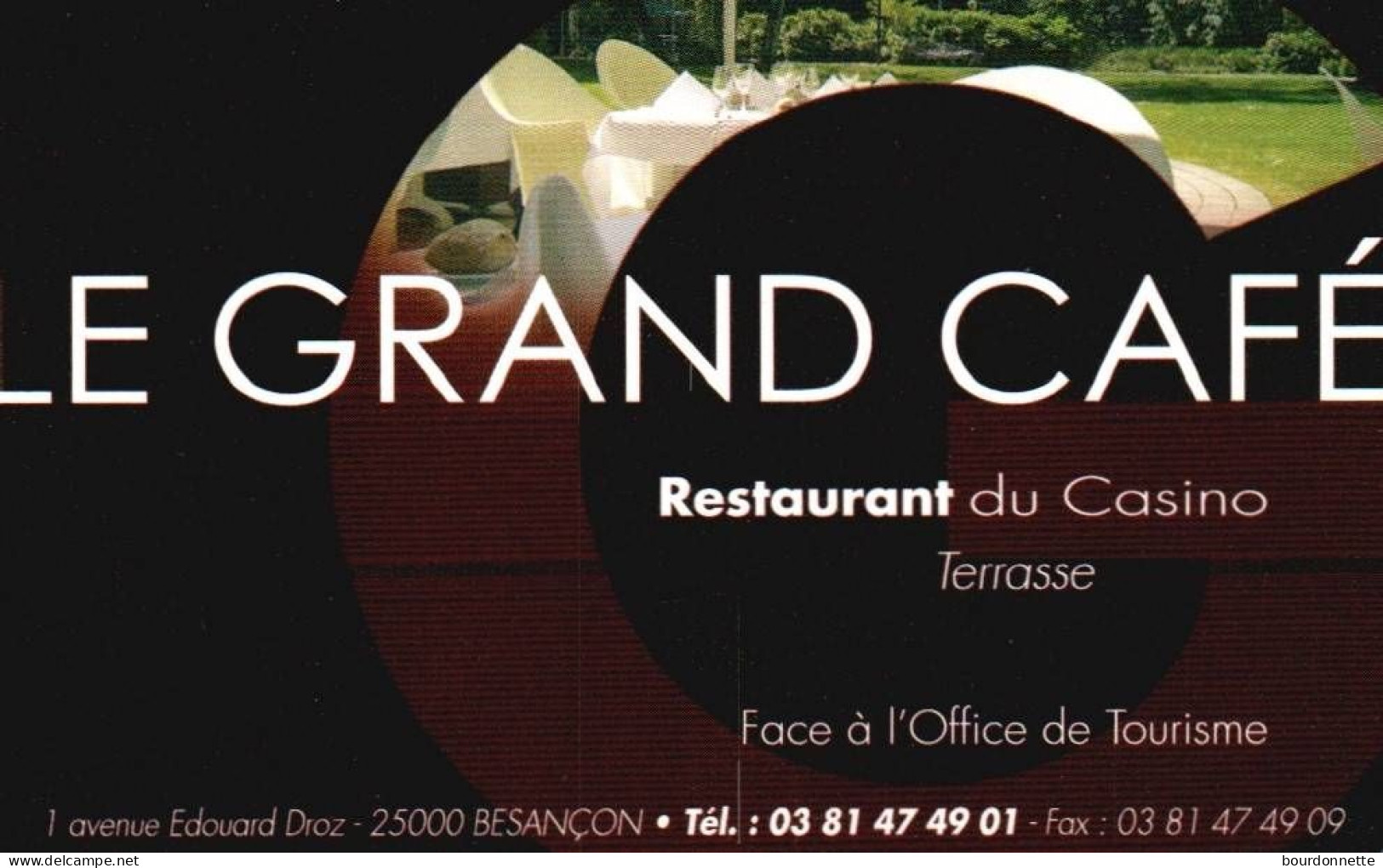 Carte De Visite -Doubs BESANCON   -Restaurant LE GRAND CAFE - Visiting Cards