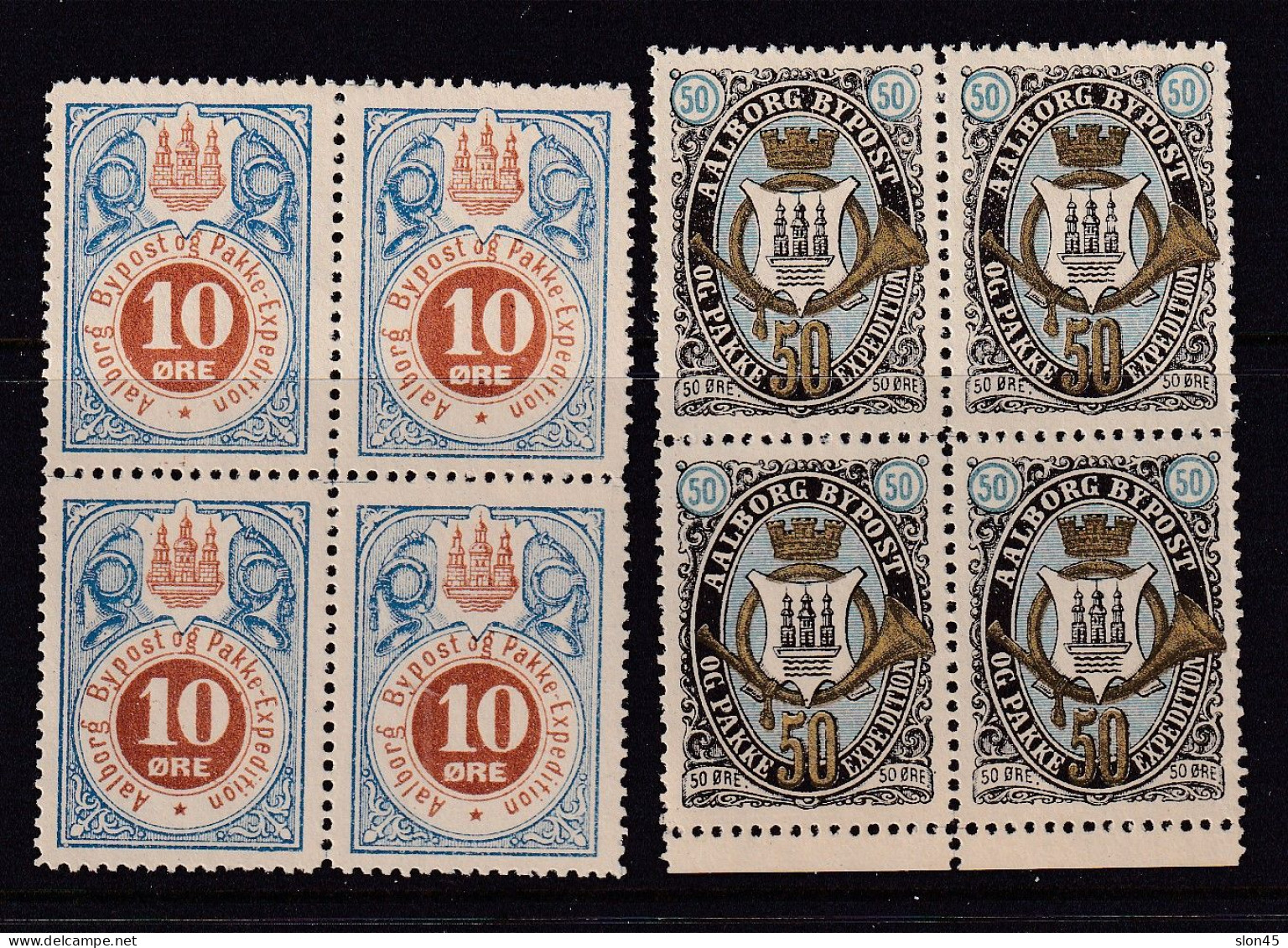 Denmark 1887 Aalborg Local By Post Block Of 4 MNG 16135 - Unused Stamps
