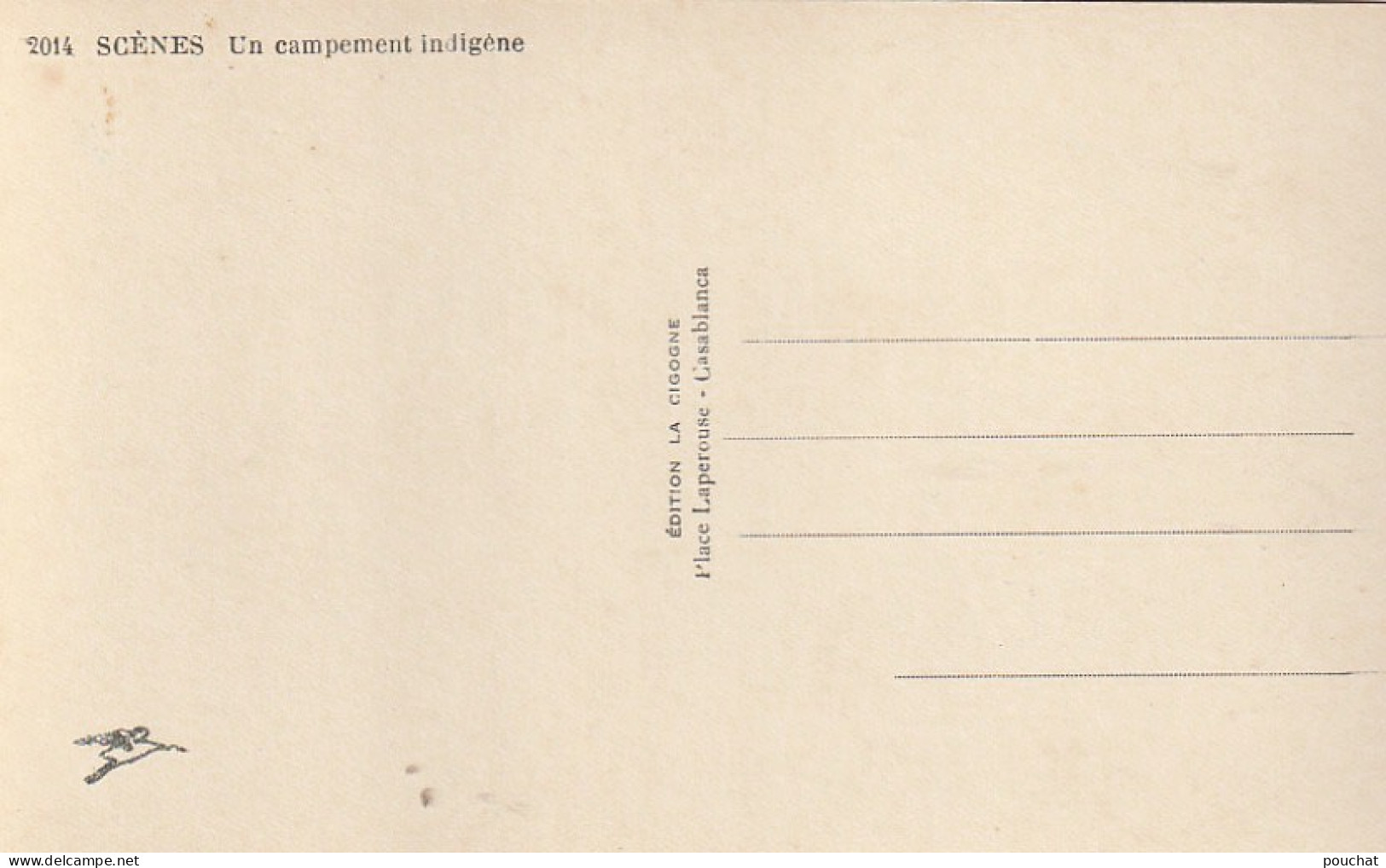 ZA 16- UN CAMPEMENT INDIGENE - ANIMATION - EDITION LA CIGOGNE , CASABLANCA - 2 SCANS - Afrique