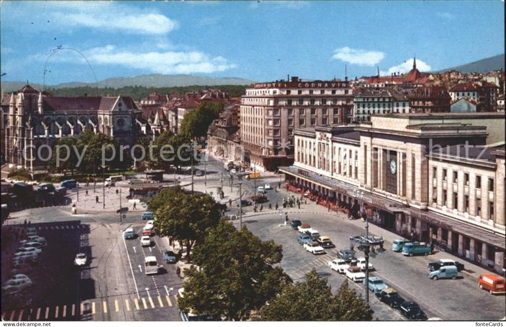 12017408 Geneve GE La Place La Gare De Cornavin Et Notre Dame Geneve - Sonstige & Ohne Zuordnung