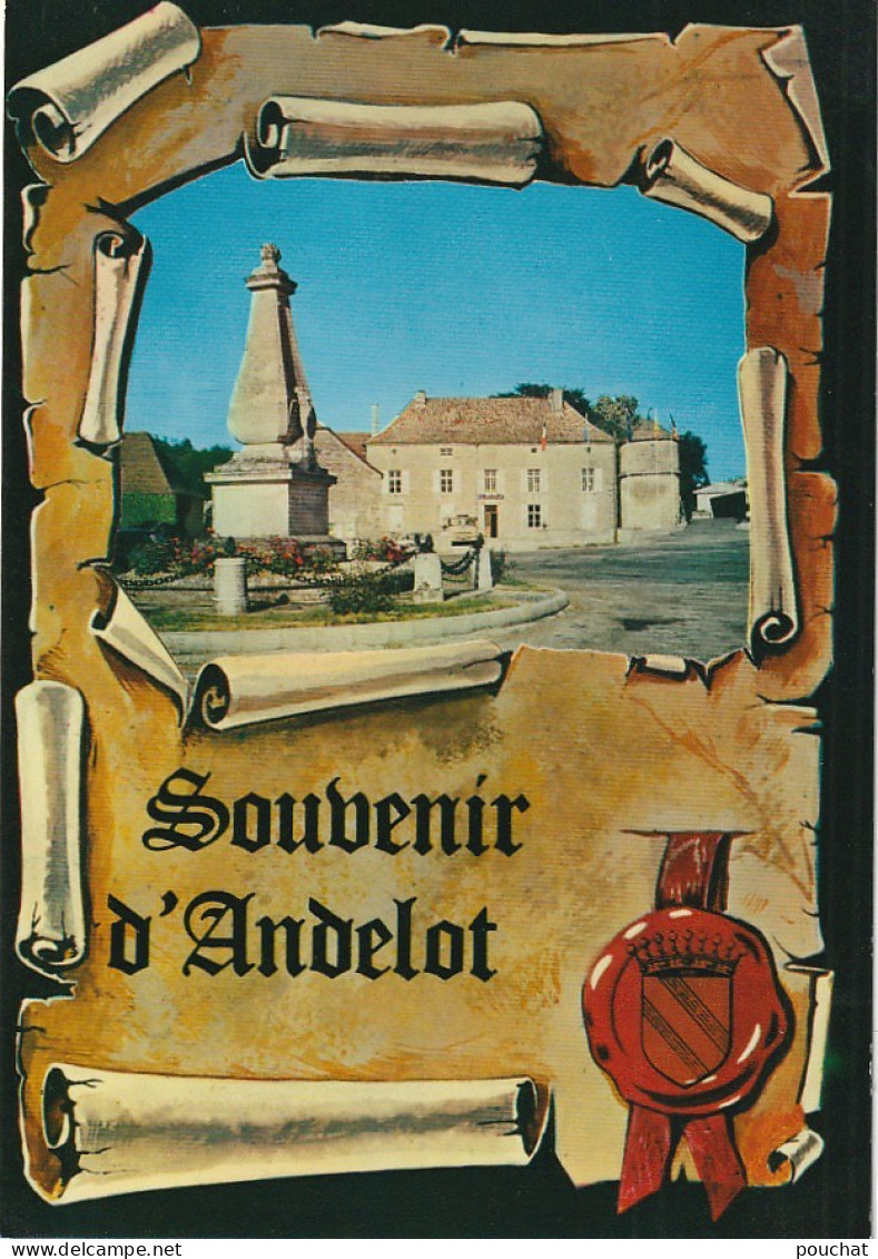 ZA 20-(52) SOUVENIR D' ANDELOT - LA PLACE - CARTE FANTAISIE COULEURS - 2 SCANS - Andelot Blancheville