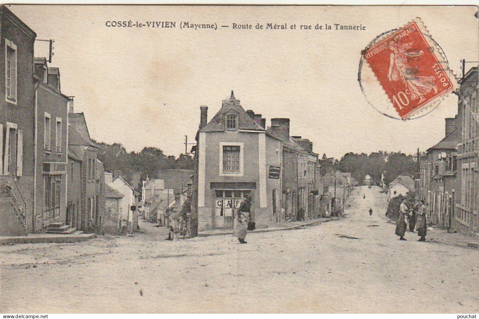 ZA 21-(53) COSSE LE VIVIEN - ROUTE DE MERAL ET RUE DE LA TANNERIE - VILLAGEOIS - CAFE - 2 SCANS - Sonstige & Ohne Zuordnung