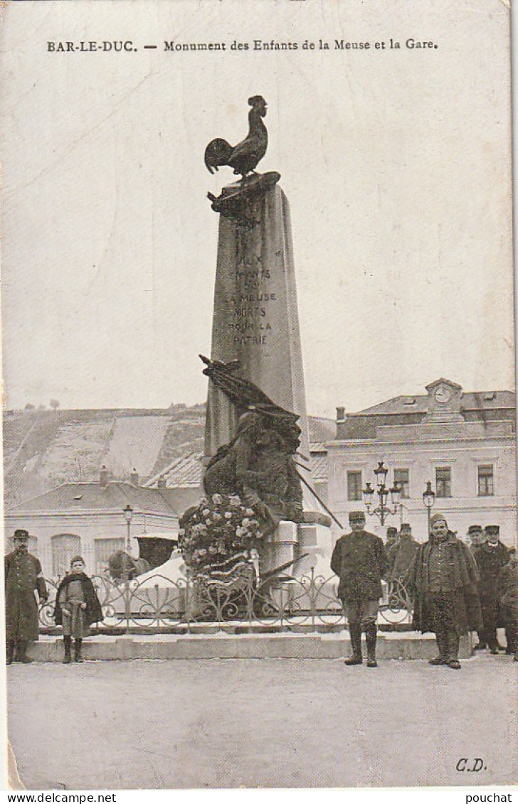 ZA 23-(55) BAR LE DUC - MONUMENT DES ENFANTS DE LA MEUSE ET LA GARE  - ANIMATION - 2 SCANS - Bar Le Duc