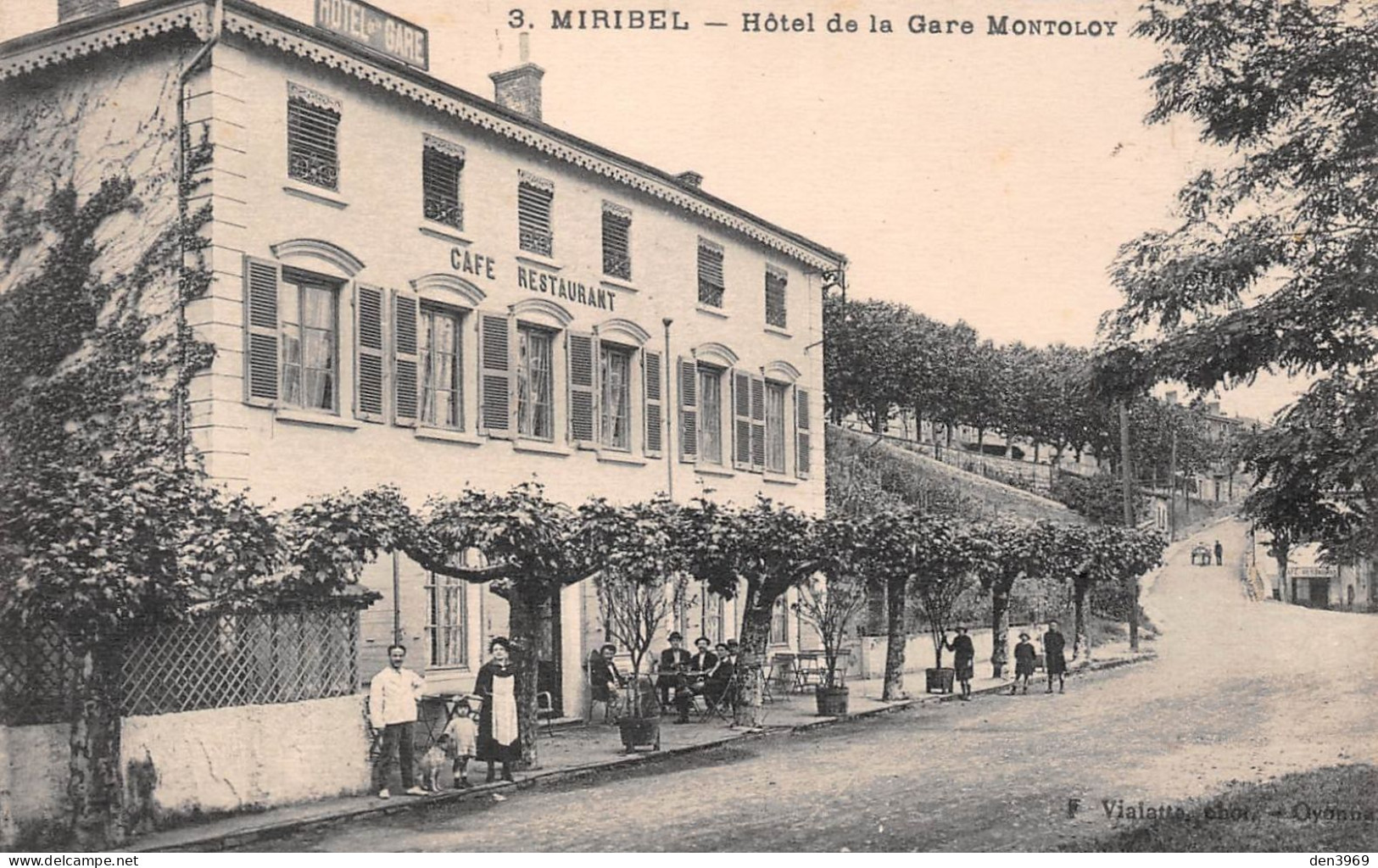 MIRIBEL (Ain) - Hôtel De La Gare Montoloy - Café-Restaurant - Voyagé 1931 (2 Scans) - Unclassified