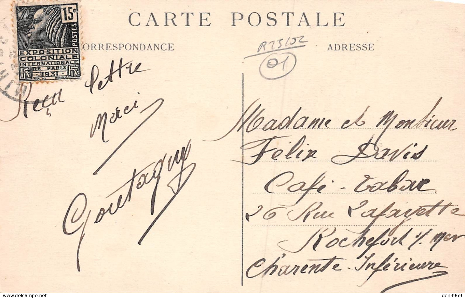 MIRIBEL (Ain) - Hôtel De La Gare Montoloy - Café-Restaurant - Voyagé 1931 (2 Scans) - Unclassified