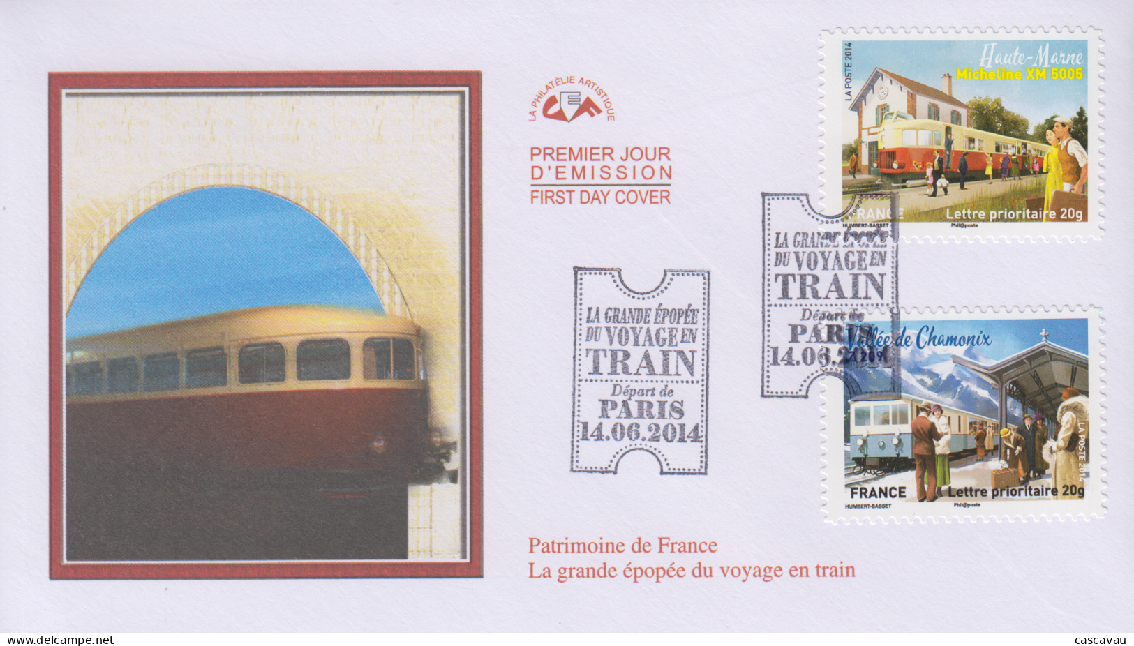 Enveloppe   FDC  1er   Jour    FRANCE    La   Grande  Epopée  Du  Voyage  En  Train     2014 - 2010-2019