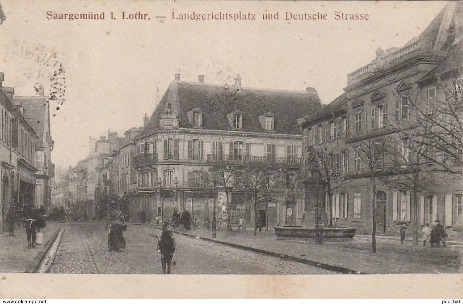 ZA 25-(57) SAARGEMUND - LANDGERICHTSPLATZ UND DEUTSCHE STRASSE - SARREGUEMINES - PLACE DU TRIBUNAL - 2 SCANS - Sarreguemines