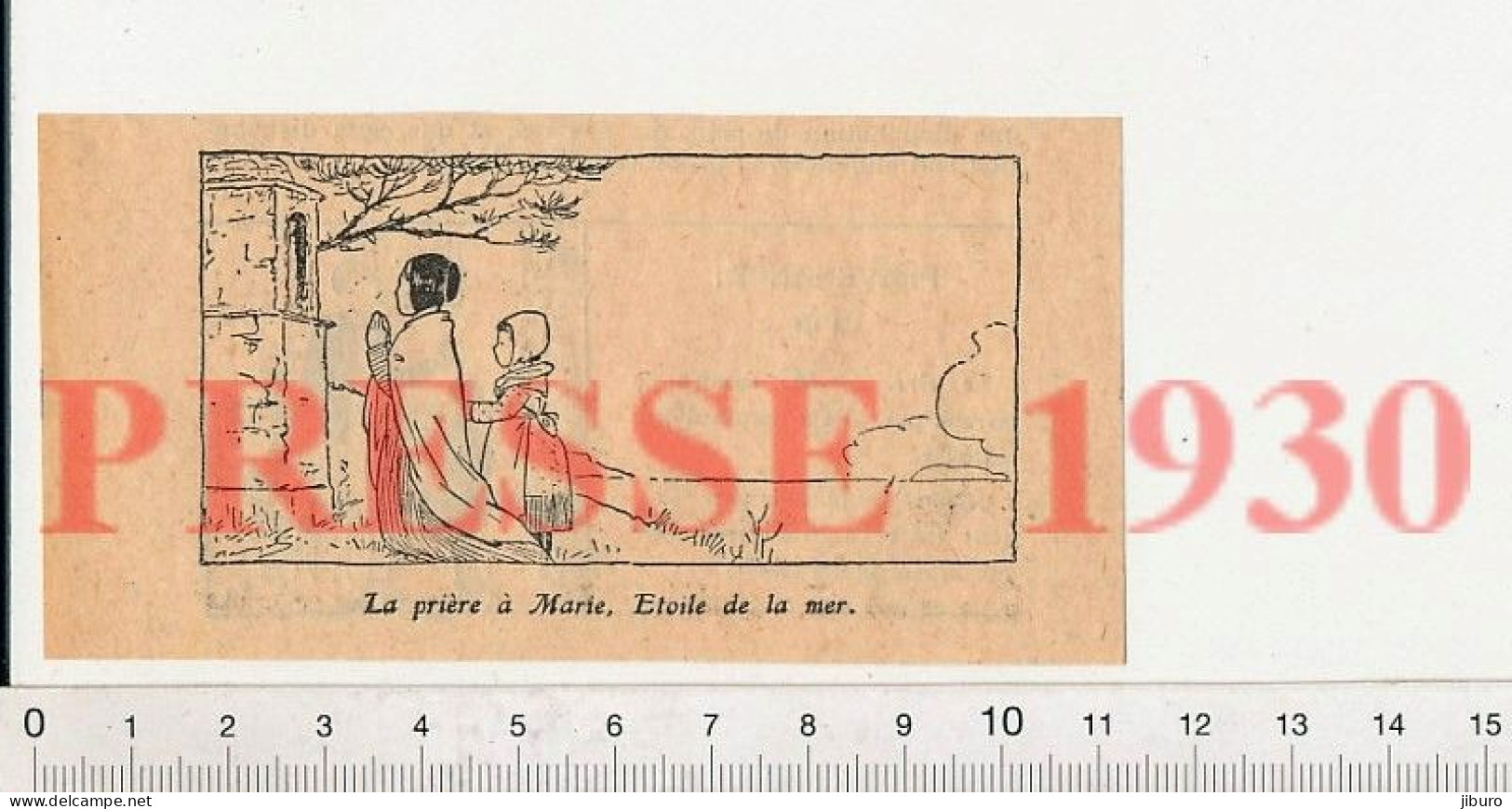 2 Vues Petite Gravure 1930 Prière à Marie étoile De La Mer + Humour Horlogerie Montre En Panne 231ZA1 - Ohne Zuordnung