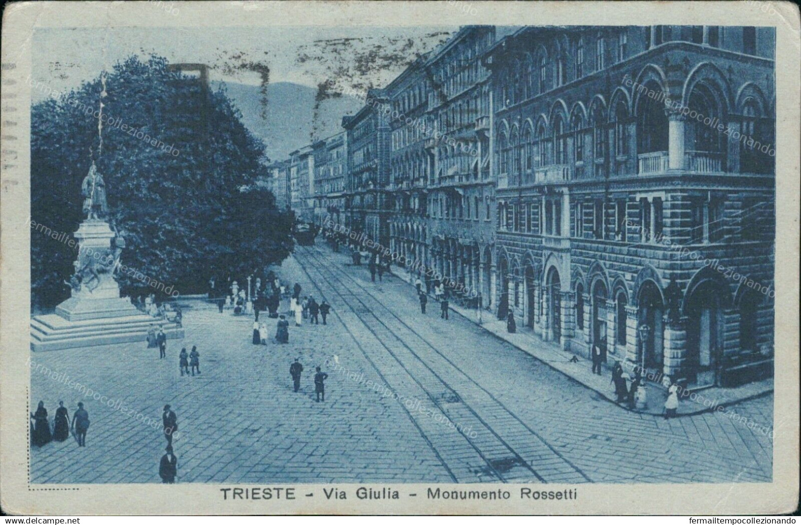 Bu689 Cartolina Trieste Citta'  Via Giulia Monumento Rossetti   Friuli - Trieste (Triest)