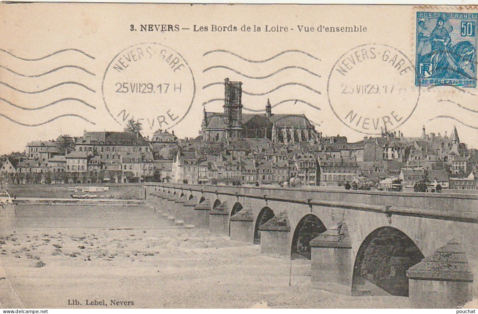 ZA 26-(58) NEVERS - LES BORDS DE LA LOIRE - VUE D' ENSEMBLE - 2 SCANS - Nevers