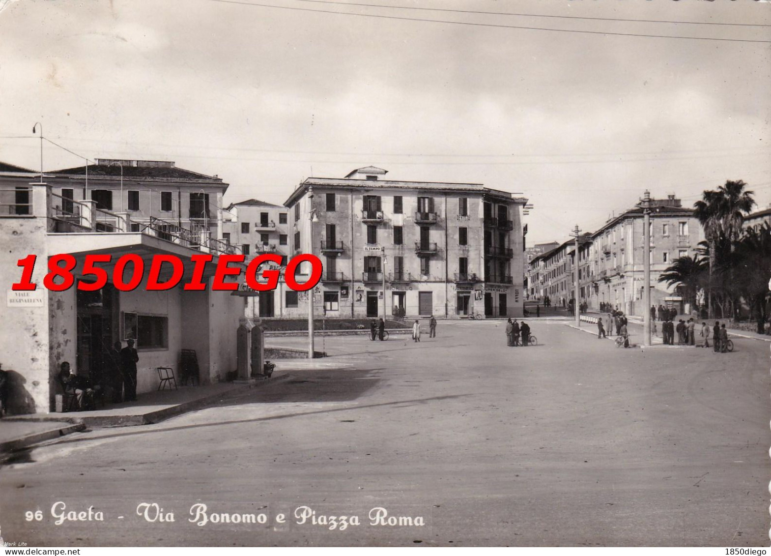 GAETA - VIA BONOMO E PIAZZA ROMA F/GRANDE VIAGGIATA 1955 ANIMATA - Latina