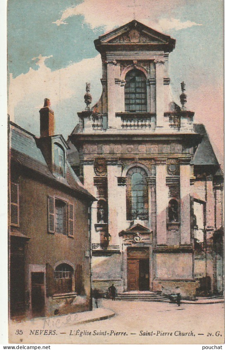 ZA 26-(58) NEVERS - L' EGLISE SAINT PIERRE - CARTE COLORISEE - 2 SCANS - Nevers