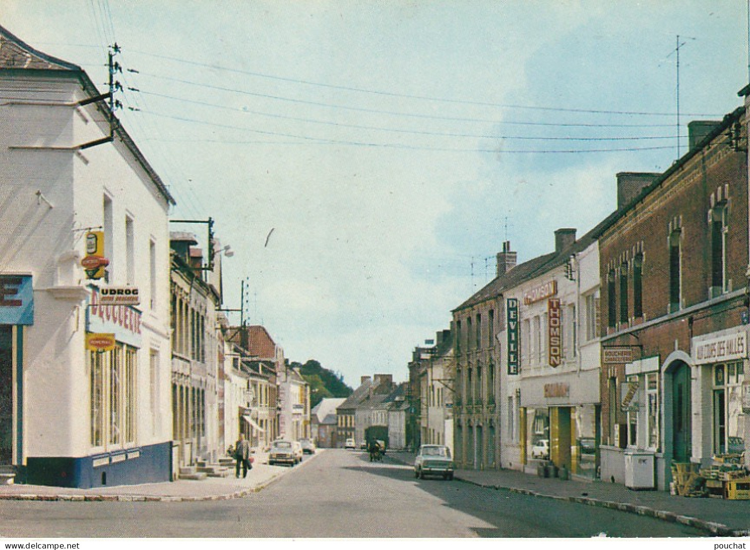 Z+ 1-(59) BERLAIMONT - GRAND' RUE - COMMERCES : DROGUERIE , BOUCHERIE ...- CARTE COULEURS - 2 SCANS - Berlaimont