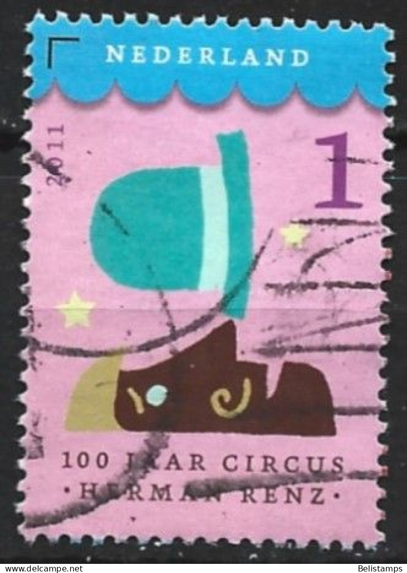 Netherlands 2011. Scott #1397e (U) Herman Renz Circus, Cent. Man Balancing Hat On Nose - Oblitérés