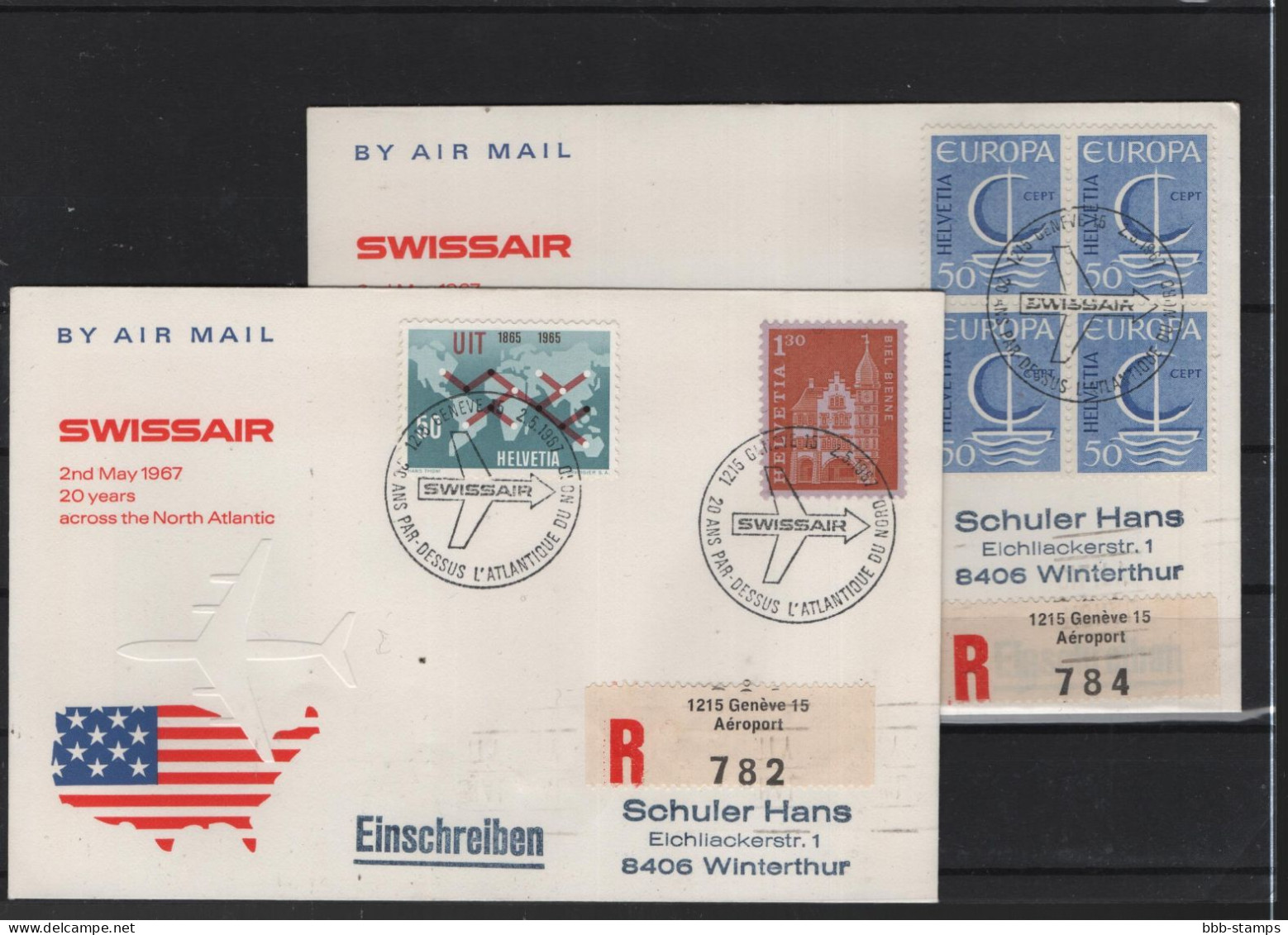 Schweiz Air Mail Swissair  FFC  2.5.1967 Zürich - New York VV - Eerste Vluchten