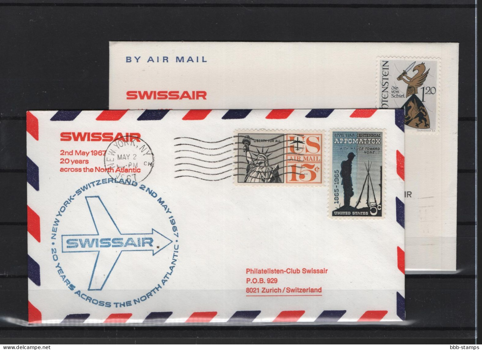 Schweiz Air Mail Swissair  FFC  2.5.1967 Zürich - New York VV - First Flight Covers