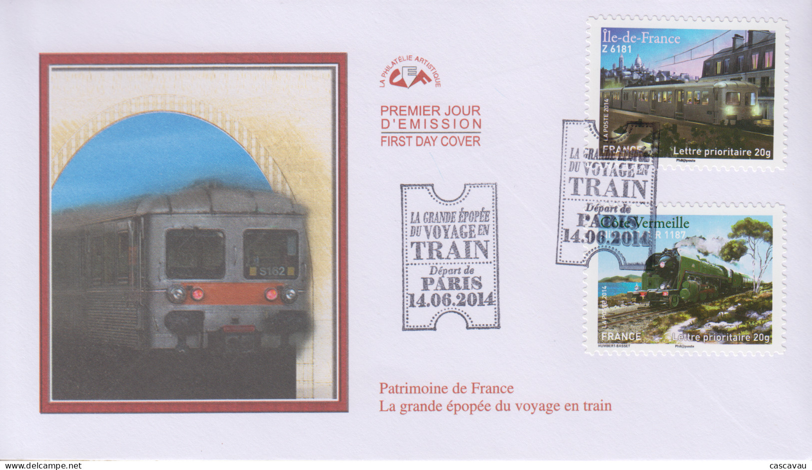 Enveloppe   FDC  1er   Jour    FRANCE    La   Grande  Epopée  Du  Voyage  En  Train     2014 - 2010-2019