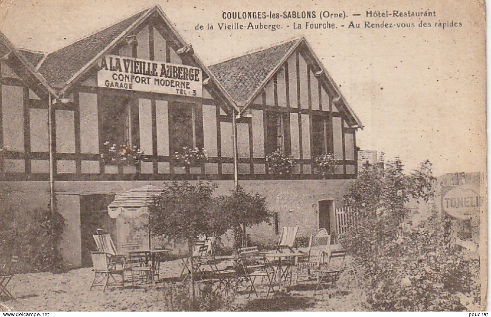 Z+ -(61) COULONGES LES SABLONS - HOTEL RESTAURANT DE LA VIEILLE AUBERGE - AU RENDEZ VOUS DES RAPIDES - TERRASSE - NOTE - Sport En Toerisme