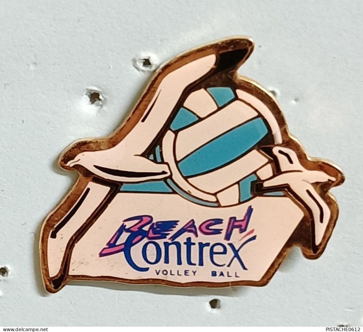 Pin's Volley Ball Beach Contrex Oiseau Mouettes - Volleybal