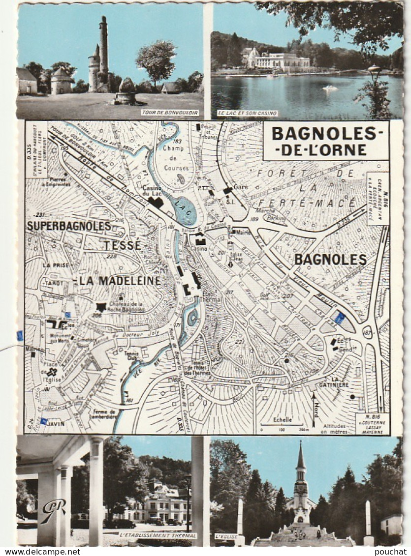 Z+ 9-(61) BAGNOLES DE L' ORNE - CARTE MULTIVUES : PLAN DE BAGNOLES ET TESSE LA MADELEINE  - 2 SCANS - Bagnoles De L'Orne