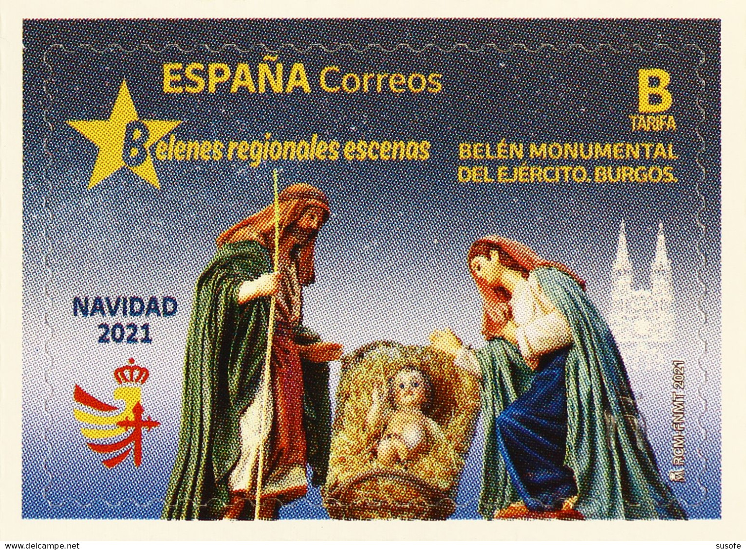 España 2021 Edifil 5534 Sello ** Navidad Belen Monumental Del Ejercito Burgos Michel 5584 Yvert 5290 Spain Stamp Timbre - Ongebruikt