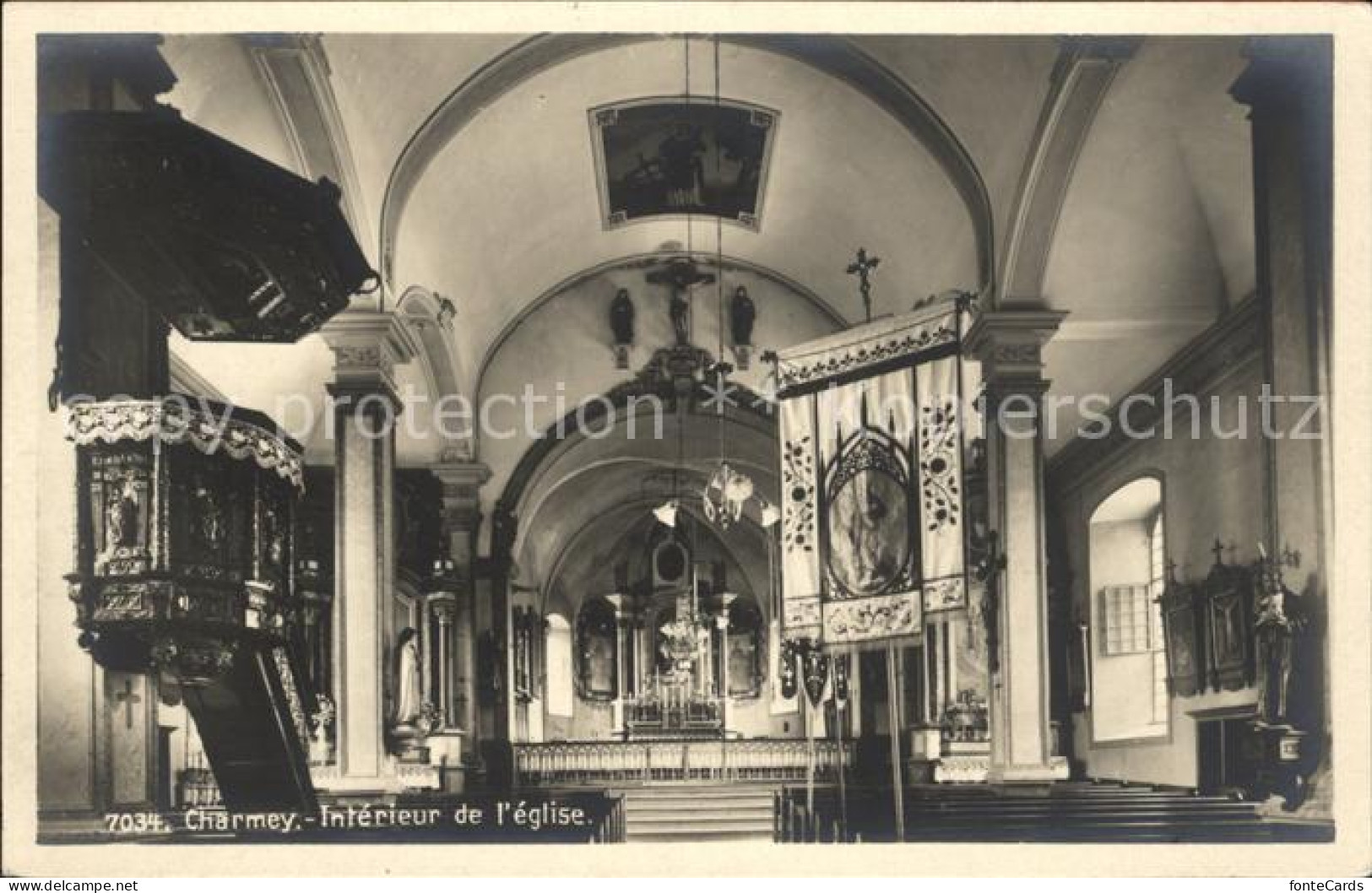 12015051 Charmey Interieur De L'eglise Kirche Charmey - Sonstige & Ohne Zuordnung